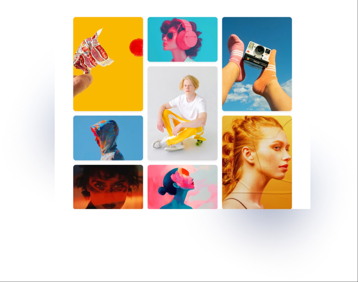 Display images with titles, descriptions, and custom links.