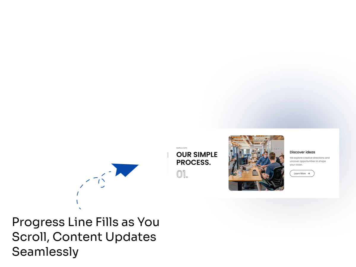 Watch Progress Line Fill and Steps Update on Scroll