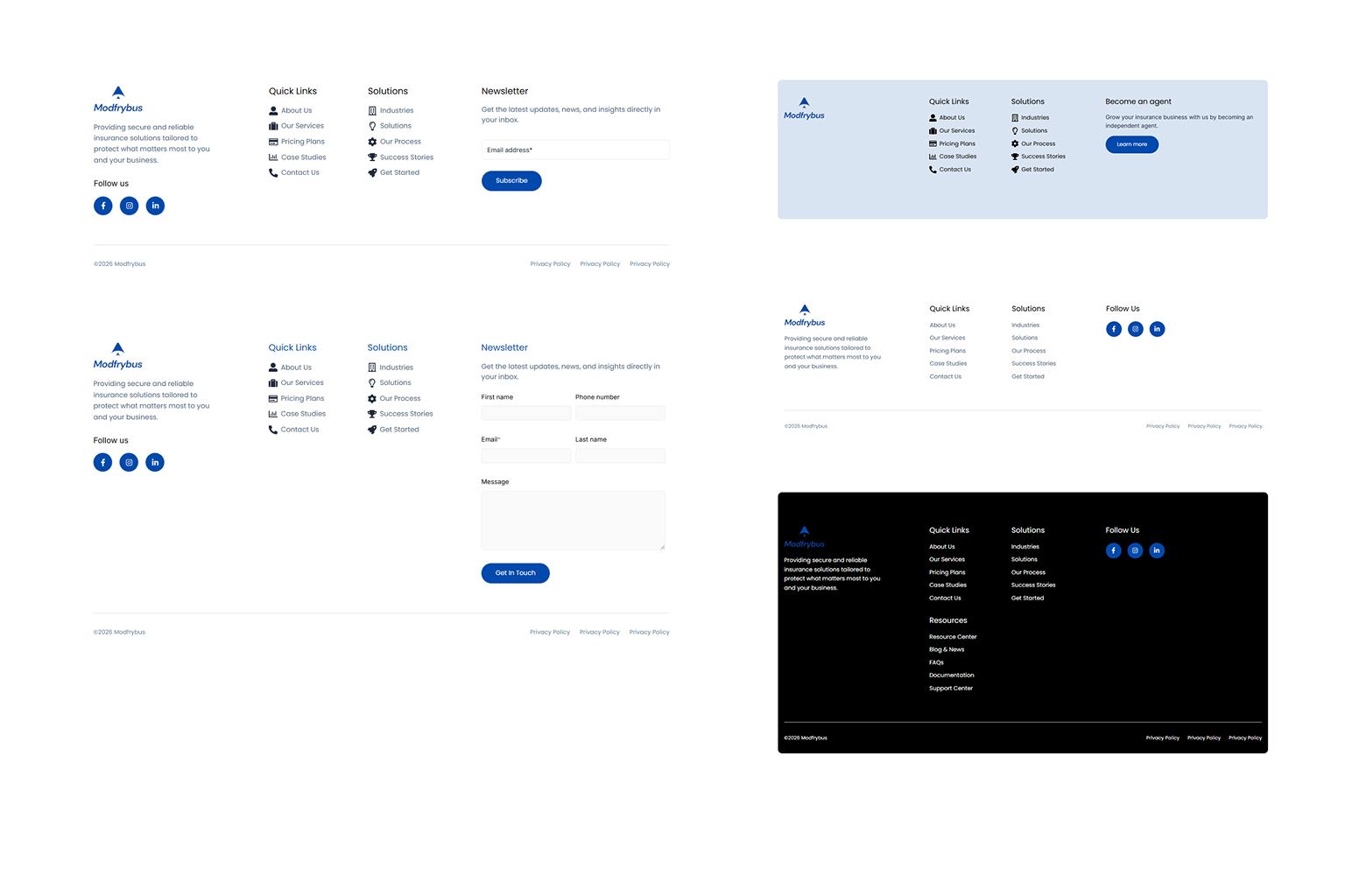 5+ Modern Footer Layouts