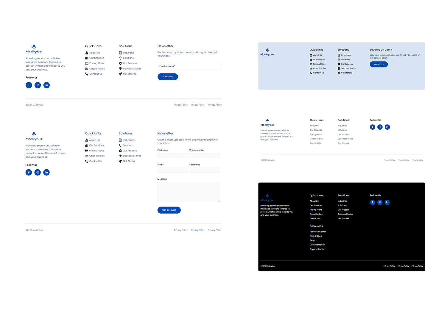 5+ Modern Footer Layouts