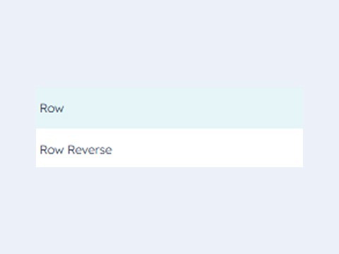 Row Reverse Layout Options