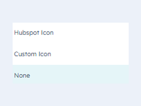 HubSpot or Custom Icon Options