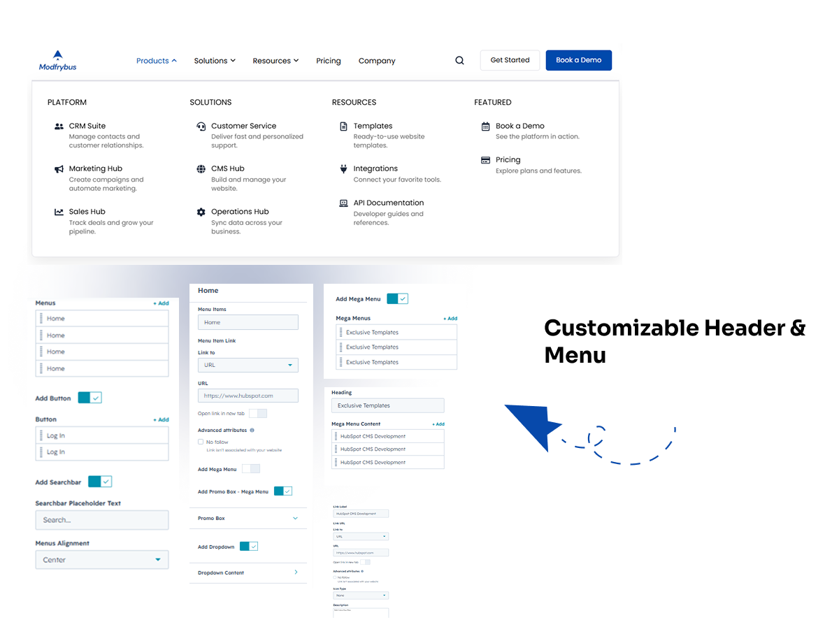 Custom Header & Navigation